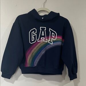 GAP Girls Navy Rainbow Hoodie. Size 10 (Large)